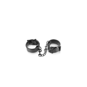 Menottes simili cuir noir ajustables Fetish Tentation 